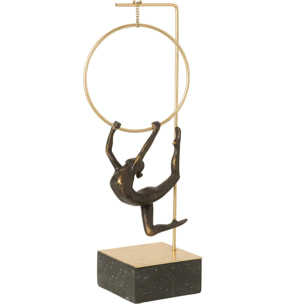 J-Line décoration Gymnaste Cerceau Alpha - polyrésine - noir/or