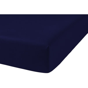 Drap Housse - Bonnet:30cm 100%coton Bio 57fils Marine