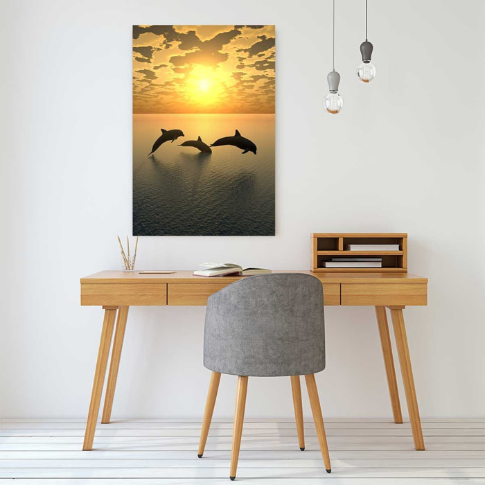 Tableau décoratif dauphins Tableau plexiglas