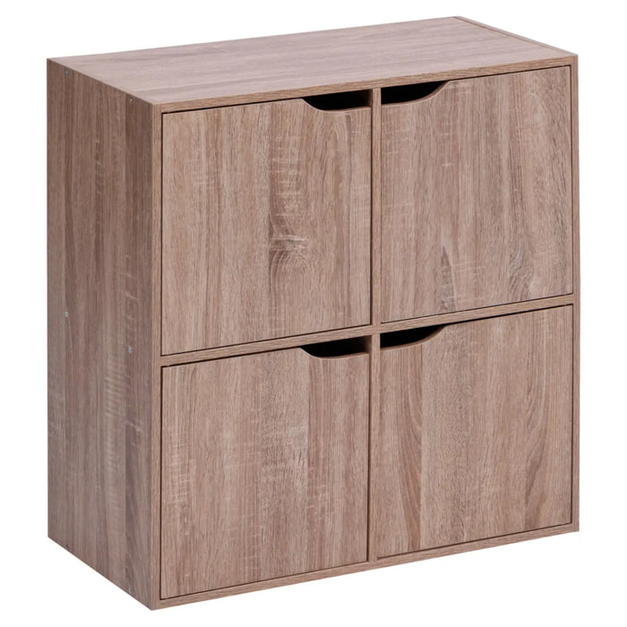 Etagère 4 portes Mix'n Door bois clair