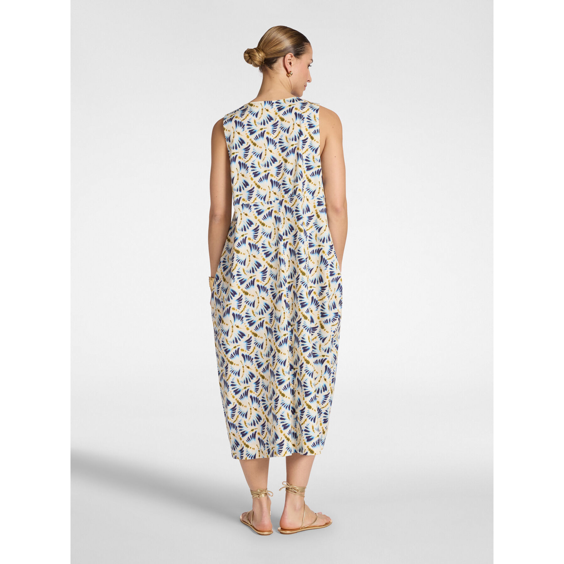 Elena Mirò - Vestido largo estampado - Azul