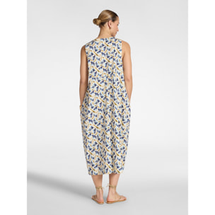 Elena Mirò - Vestido largo estampado - Azul