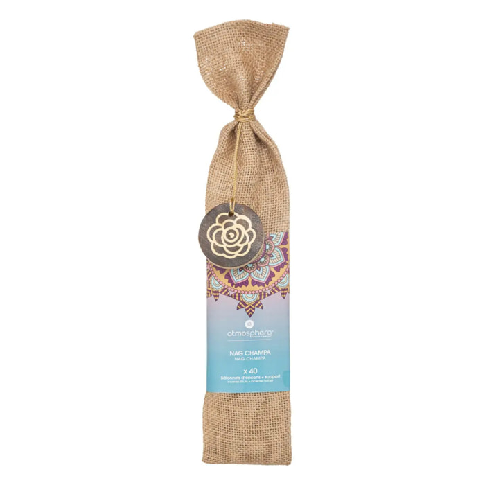 Bâton d'encens H25cm x30 + support taly