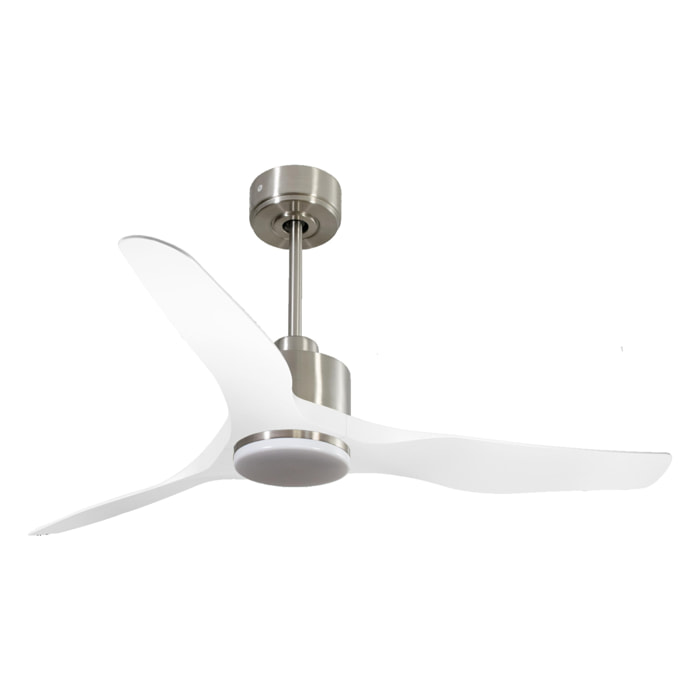 Ventilateur de plafond Réversible  Thermostat Dimmable Wifi Moteur à courant continu Toits en pente Télécommande Lumière à trois tons Adaptateur 2/3 Lames