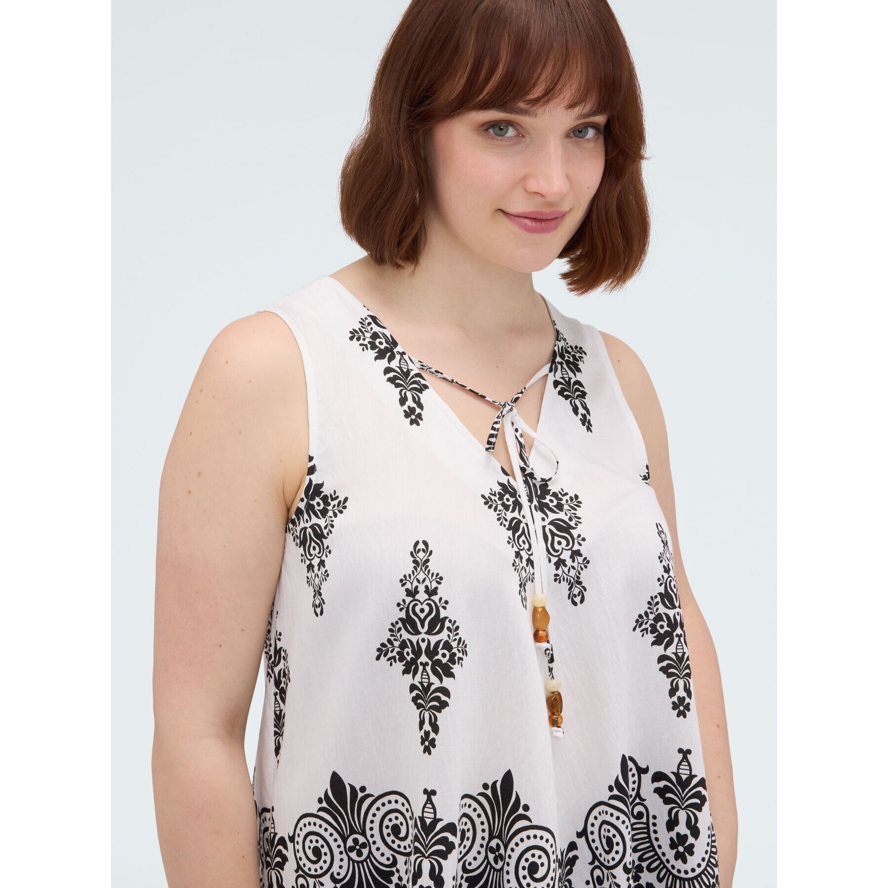 Fiorella Rubino - Top in viscosa con stampa - Bianco