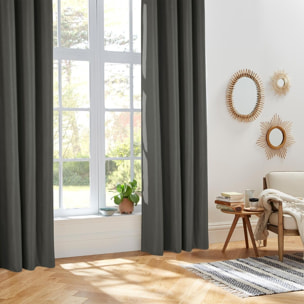 Rideau isolant "Isa" gris ardoise 140x260cm