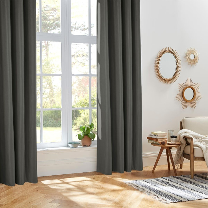 Rideau isolant "Isa" gris ardoise 140x260cm
