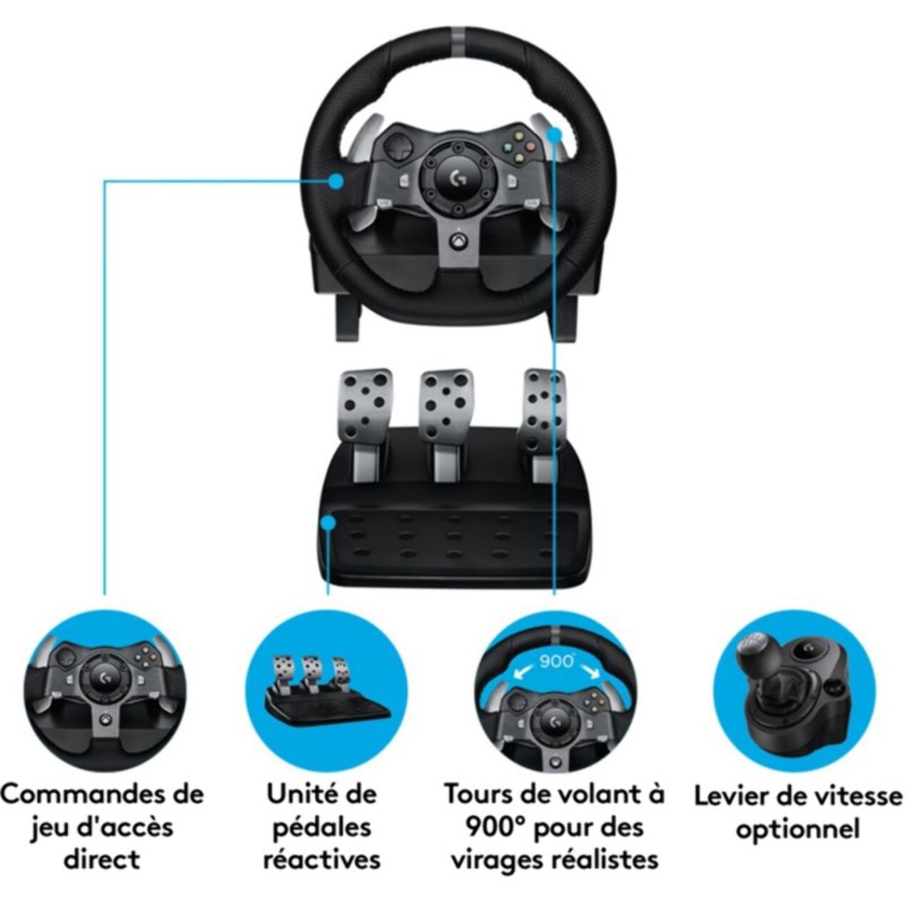 Volant + Pédalier LOGITECH G920 driving force XBOX one/PC