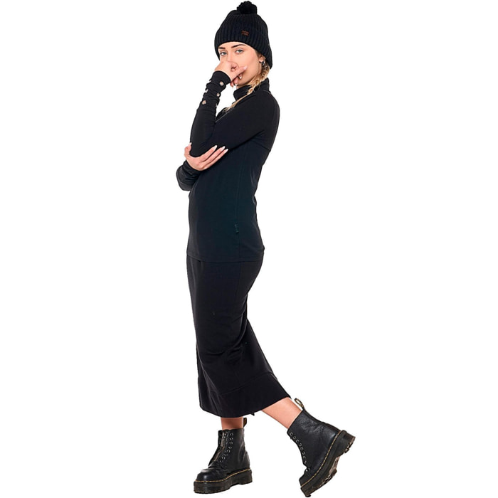 T-shirt a manica lunga da donna con dolcevita "Black Ring"