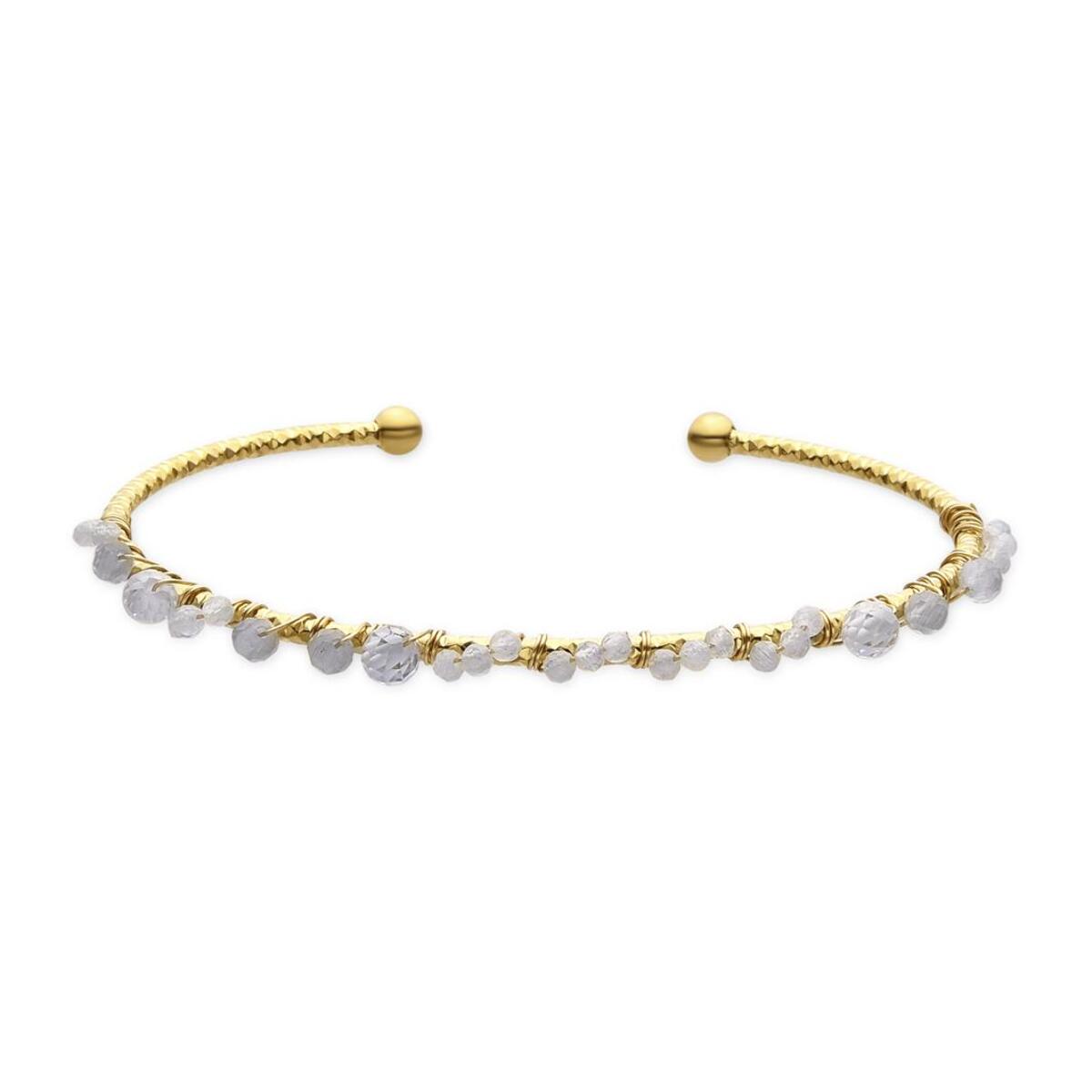 Brazalete con Circonita Brillante acabado oro 18k