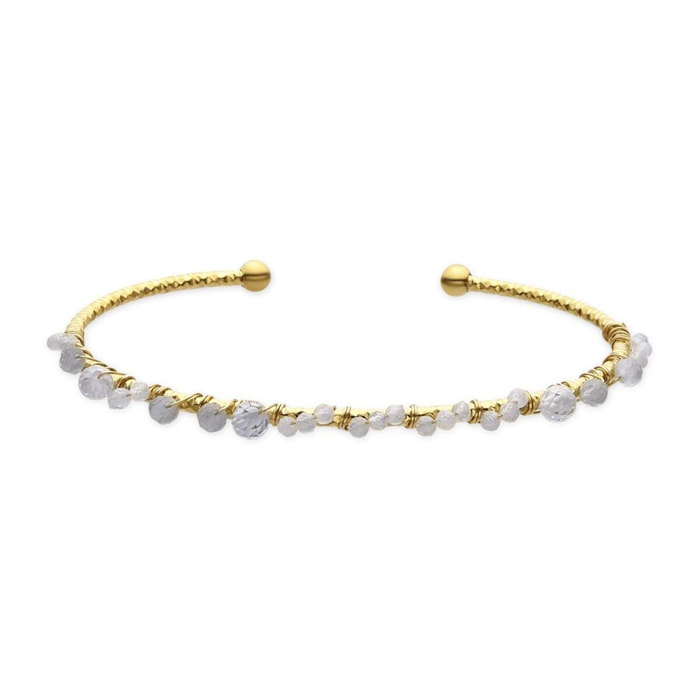 Brazalete con Circonita Brillante acabado oro 18k