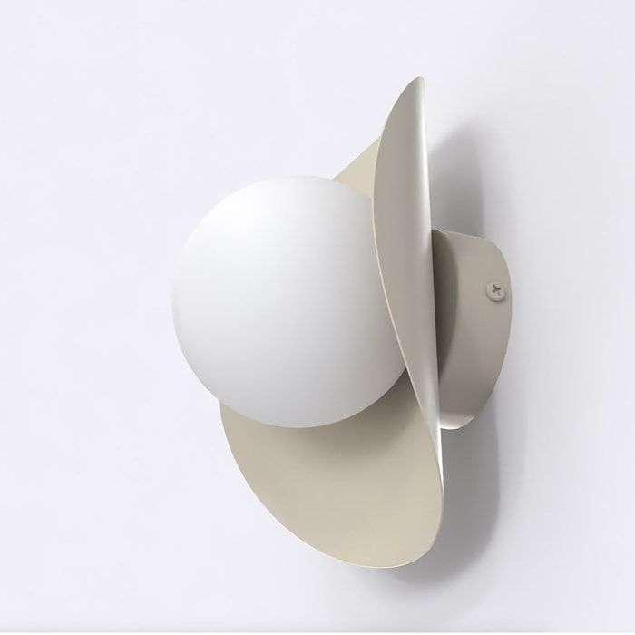 Lampada da parete Fiero Moka con diffusore in vetro