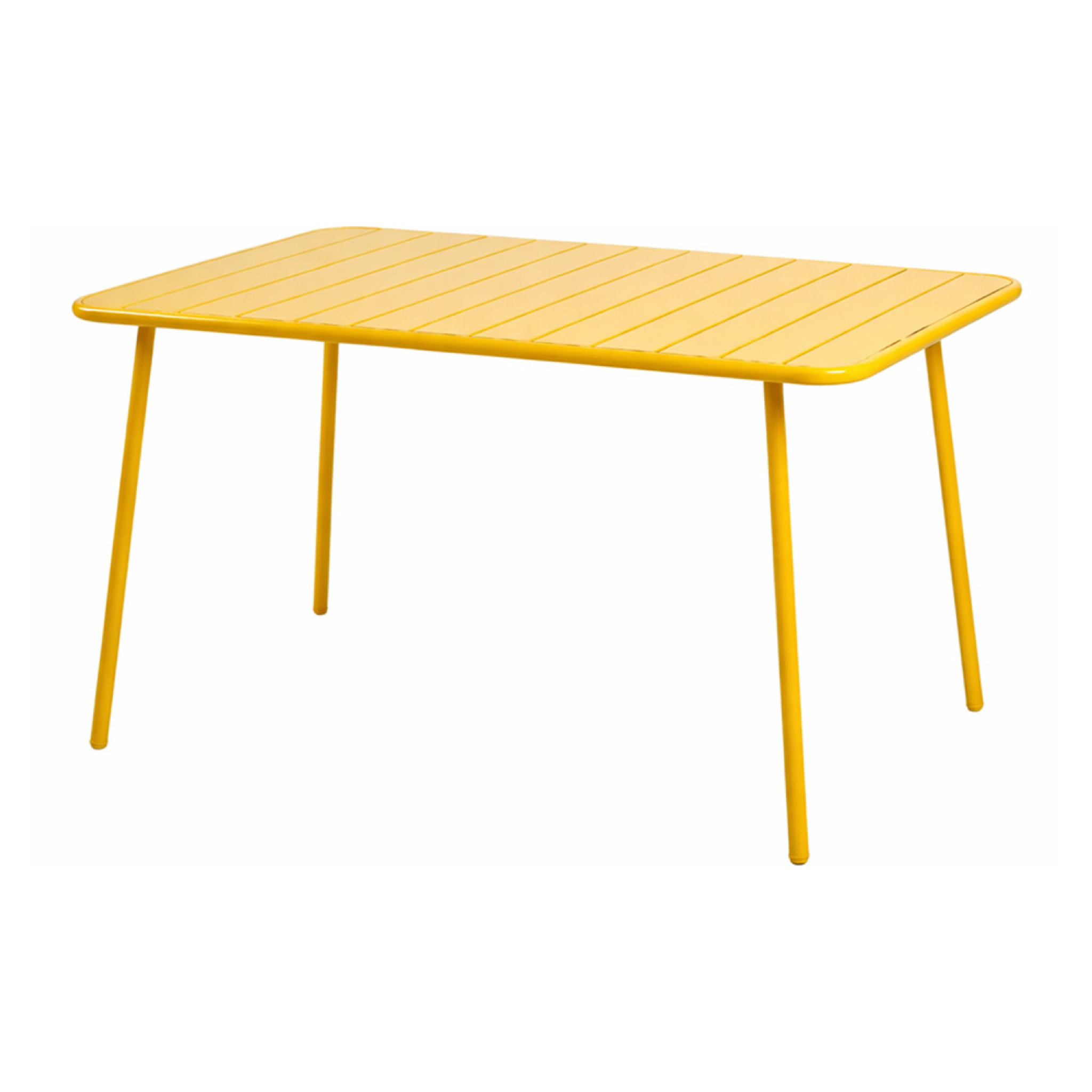 EVORA Table de jardin 4 à 6 places 120cm jaune