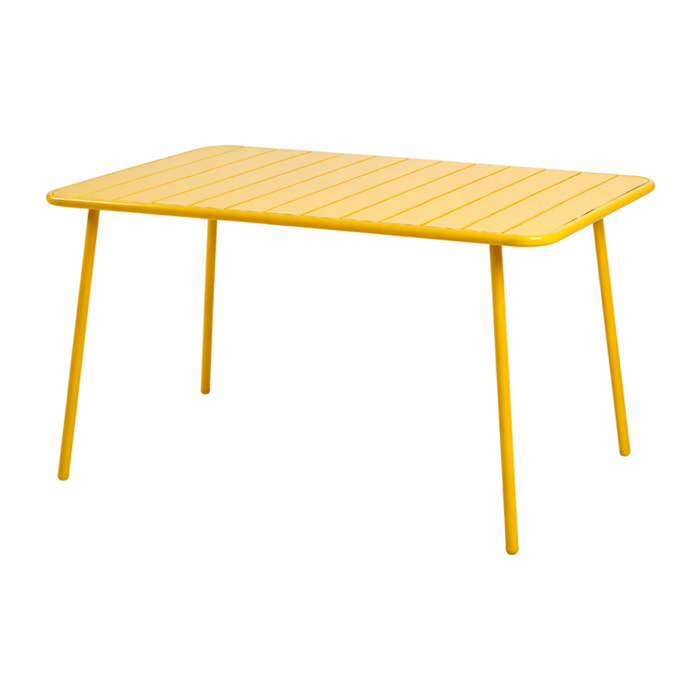 EVORA Table de jardin 4 à 6 places 120cm jaune