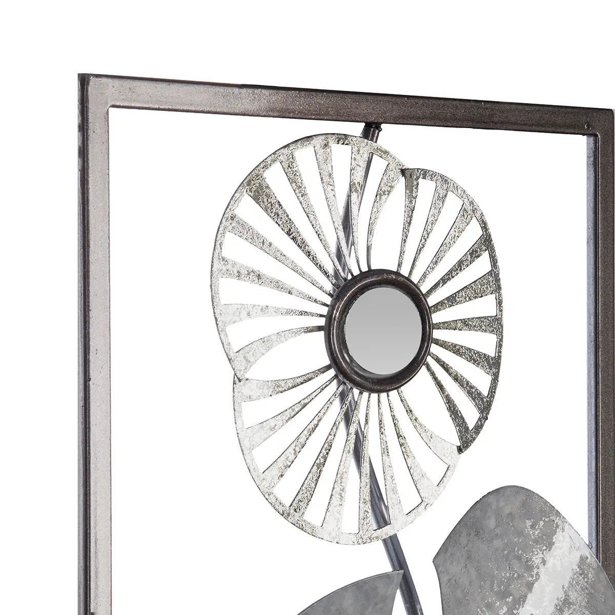 Déco murale "Fleur" métal argent 25x61cm