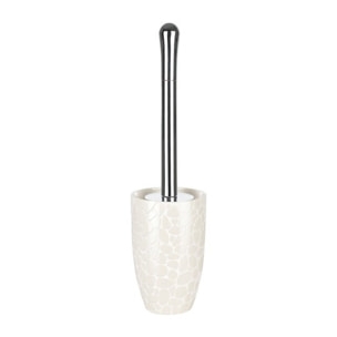 Brosse Wc avec support Céramique DARWIN PEBBLE Blanc Brillant Spirella