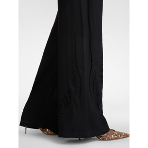Elena Mirò - Pantalones palazzo bordados - Negro
