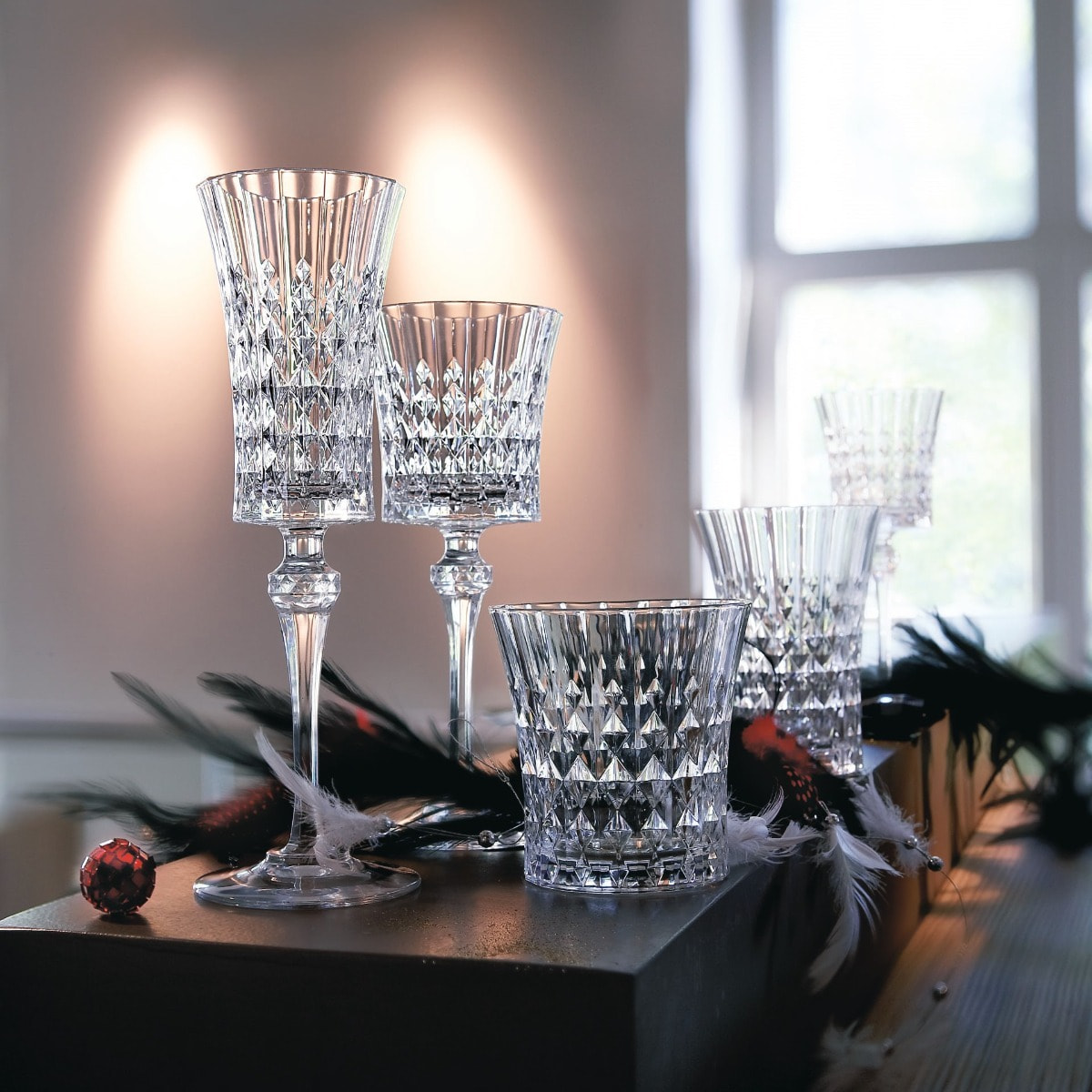 Set di 16 bicchieri da vino e acqua Lady Diamond - Cristal d'Arques