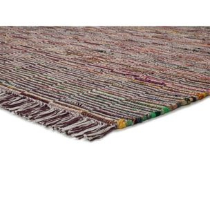 RECRAFT Alfombra de fibras recicladas con flecos multicolor, varias medidas disponibles