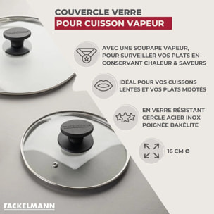 Couvercle de cuisson en verre 16 cm Fackelmann