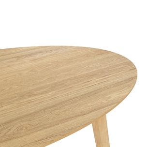 Table ovale 4 personnes en bois clair 130 cm - Eddy