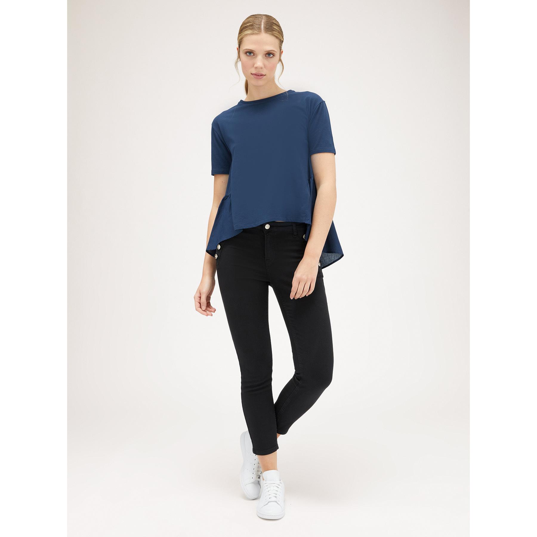 Motivi - T-shirt con balza in garza - Blu