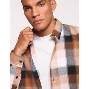 Camisa Manga Larga a Cuadros Marrón - Frost