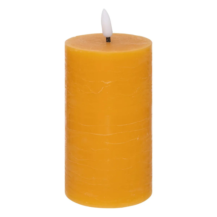 Bougie ronde LED Molia 7x15cm jaune