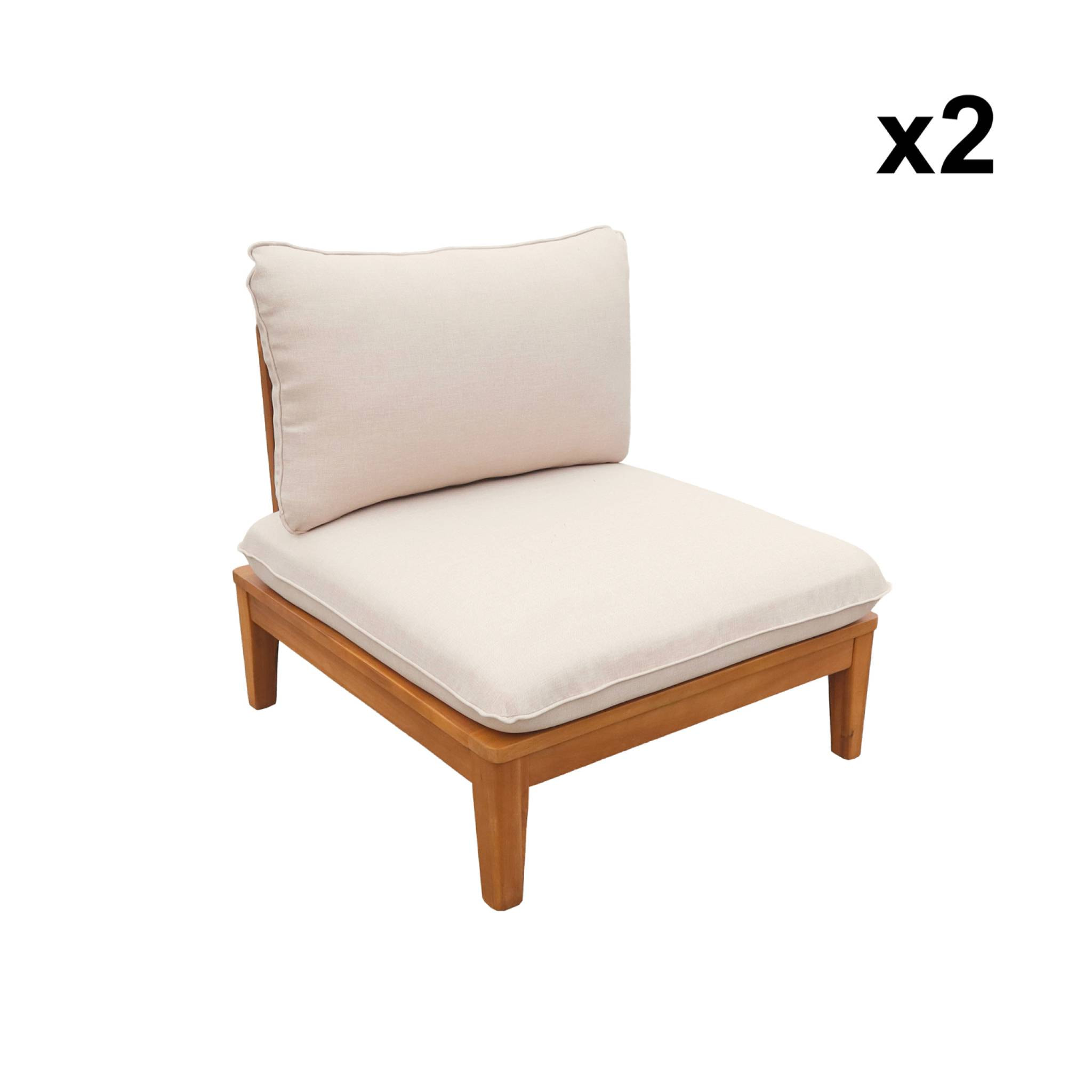 Banquette modulable de jardin bois d'acacia 2 places YONA