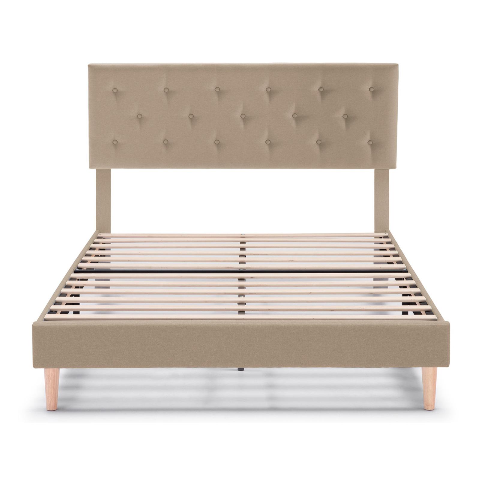 Estructura de cama tapizada Rosi de 30 cm Beige