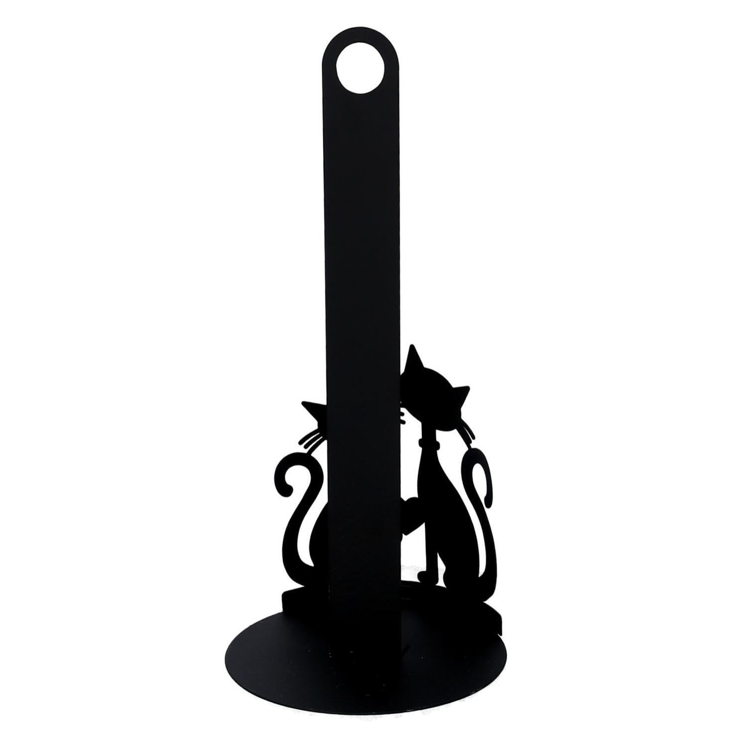 Portascottex in metallo gatti nero tondo cm ø15h33
