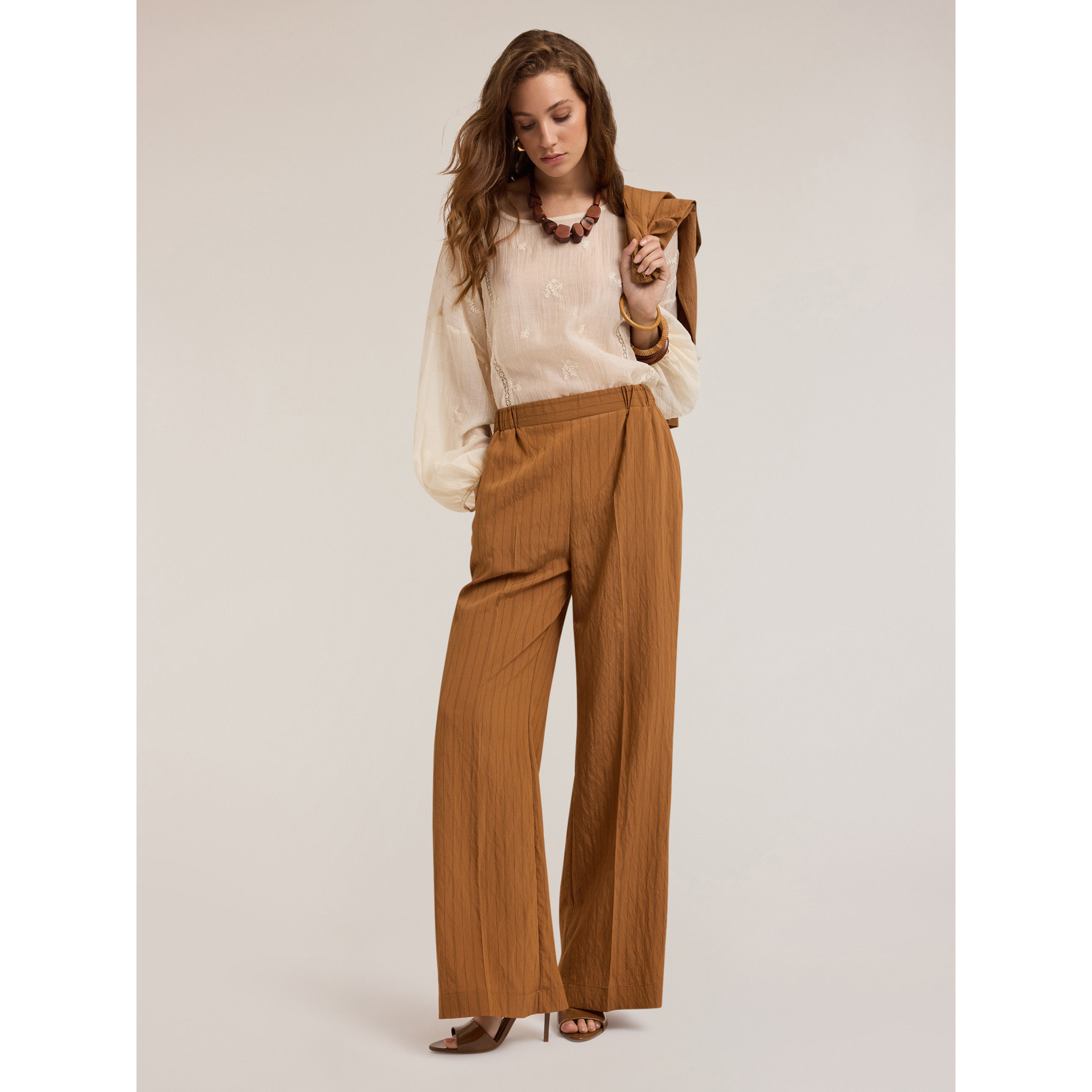 Motivi - Blusa de muselina bordada - Blanco