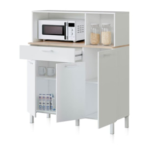 Alacena cocina Colin 3 Puertas Blanco Artik (Blanco Mate) - Roble Canadian