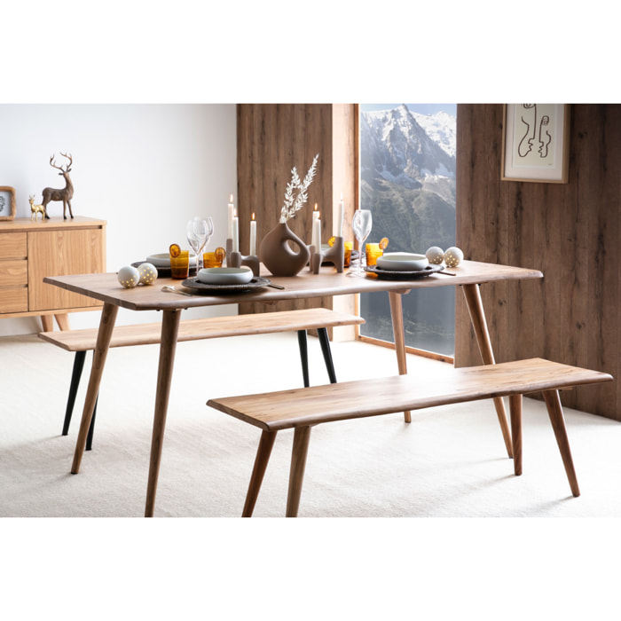 Table à manger rectangulaire en bois massif L175 cm SAVANA
