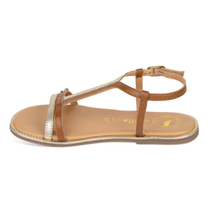 Sandalia Classic Piel Natural. Hebilla