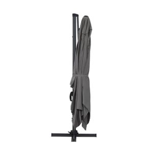 Parasol de jardin déporté en aluminium "Sun 4" - 3 x 4 m - Gris