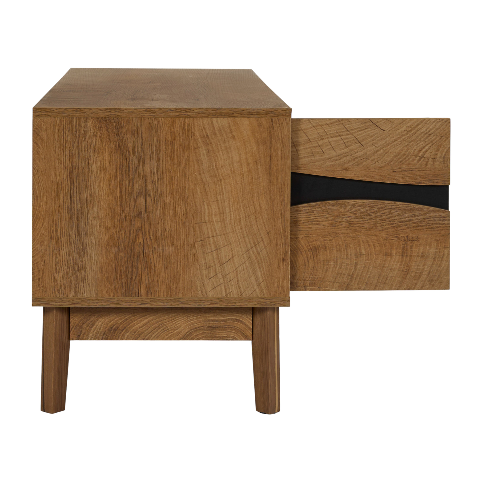 Meuble TV - HOME DECO FACTORY - Forest - Design Chaleureux - Marron et Noir