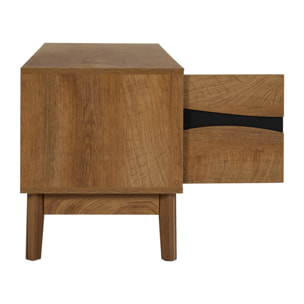 Meuble TV - HOME DECO FACTORY - Forest - Design Chaleureux - Marron et Noir