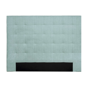 Tête de lit capitonnée en tissu effet velours vert lagon L160 cm HALCIONA