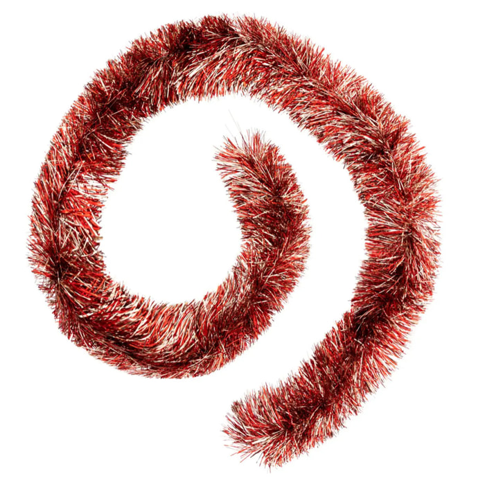 Guirlande de noël "Boa" brin fin rouge 150x8x2m