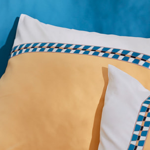 Taie d'oreiller percale avec galon - Jaune