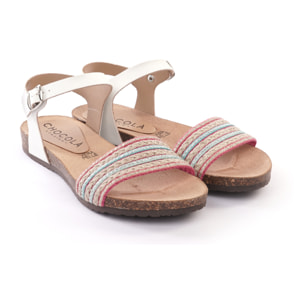 SANDALO BIO FLAT FASCIA CORDA BIANCO