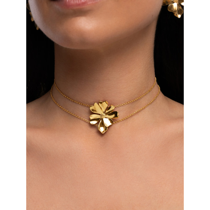 Collana Flower Spring Choker  Placcato Oro