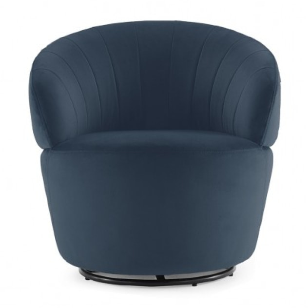 Fauteuil rond pivotant en velours - 5 coloris - ROMANE