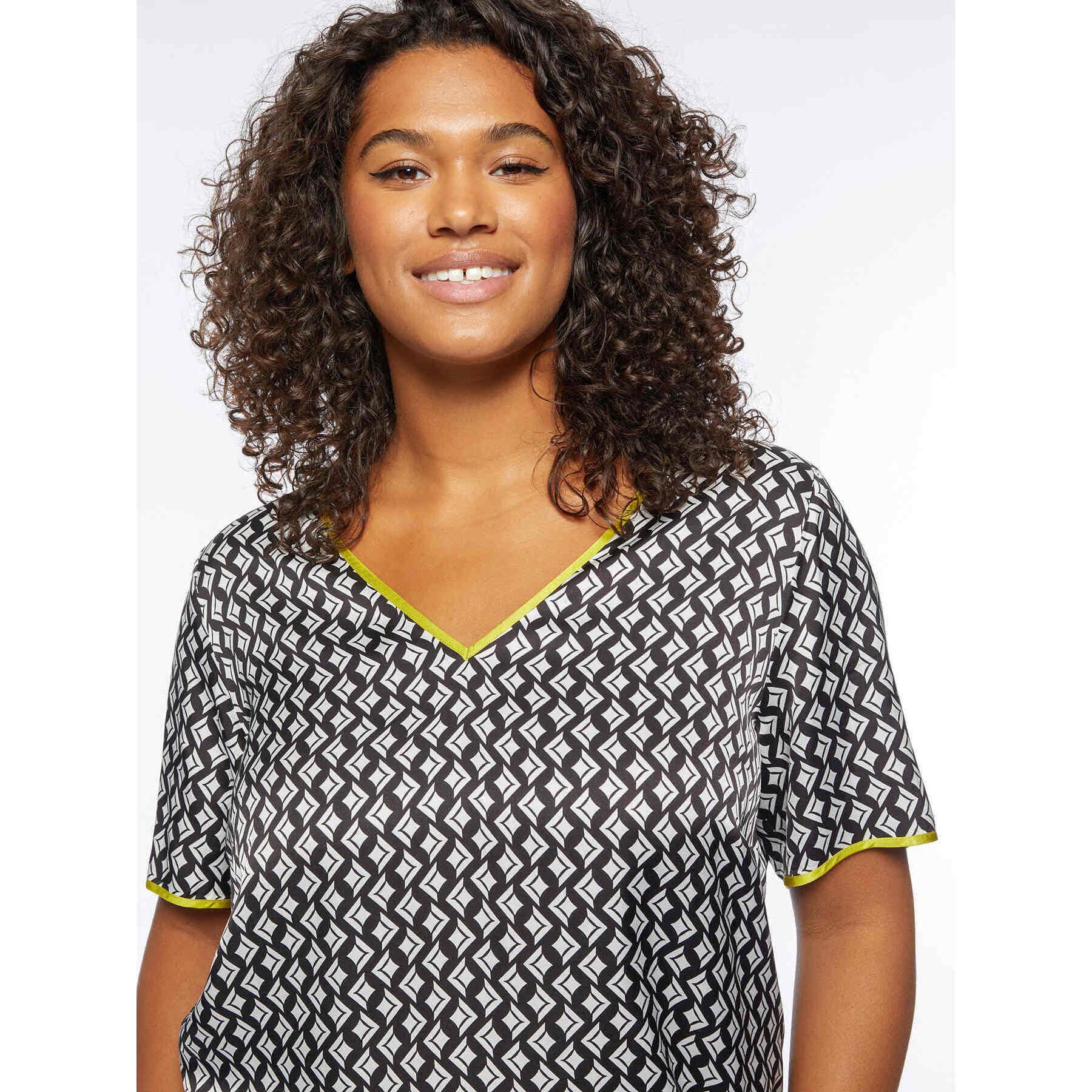 Fiorella Rubino - Blusa con estampado geométrico - Negro