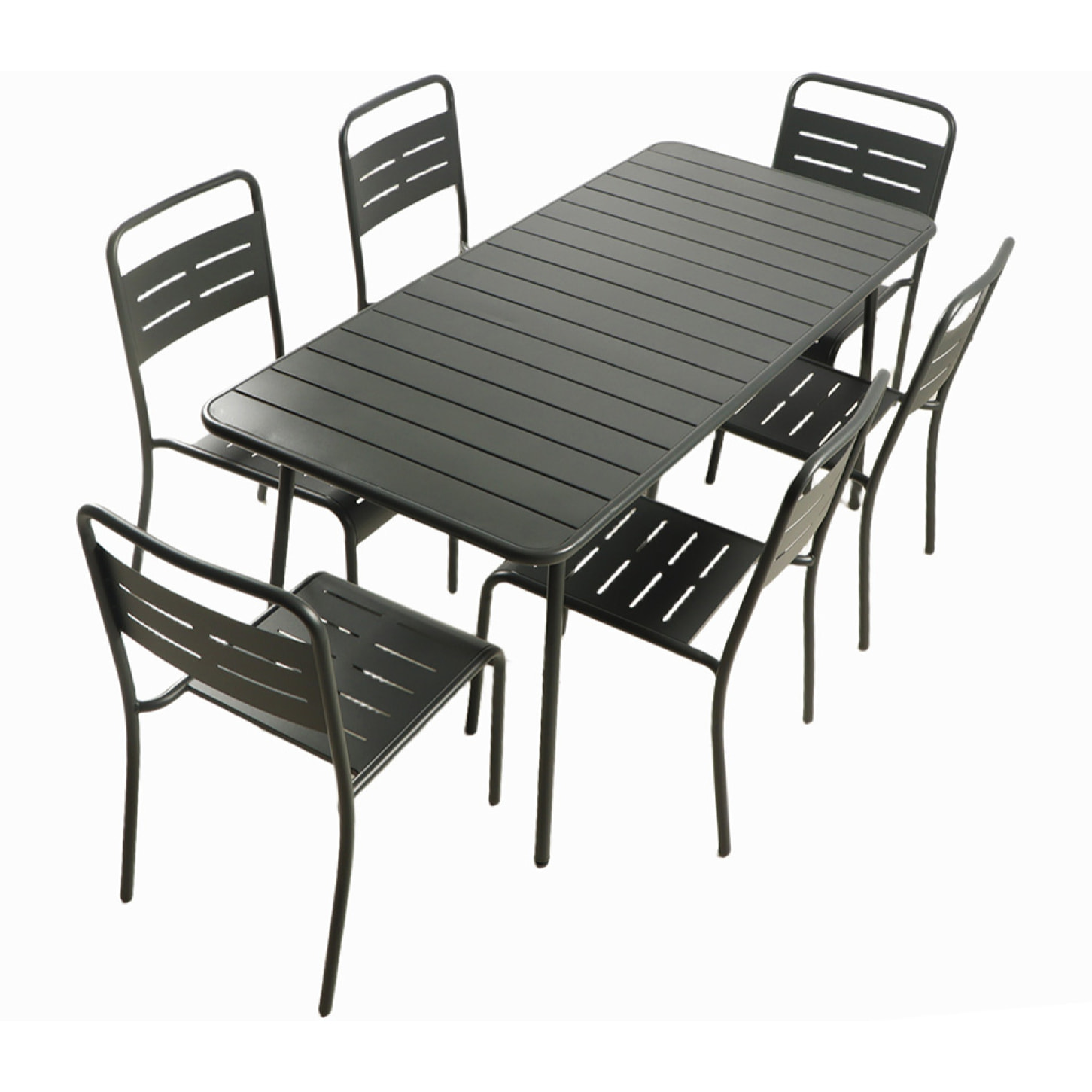 EVORA Ensemble table de jardin 160 cm et 6 chaises