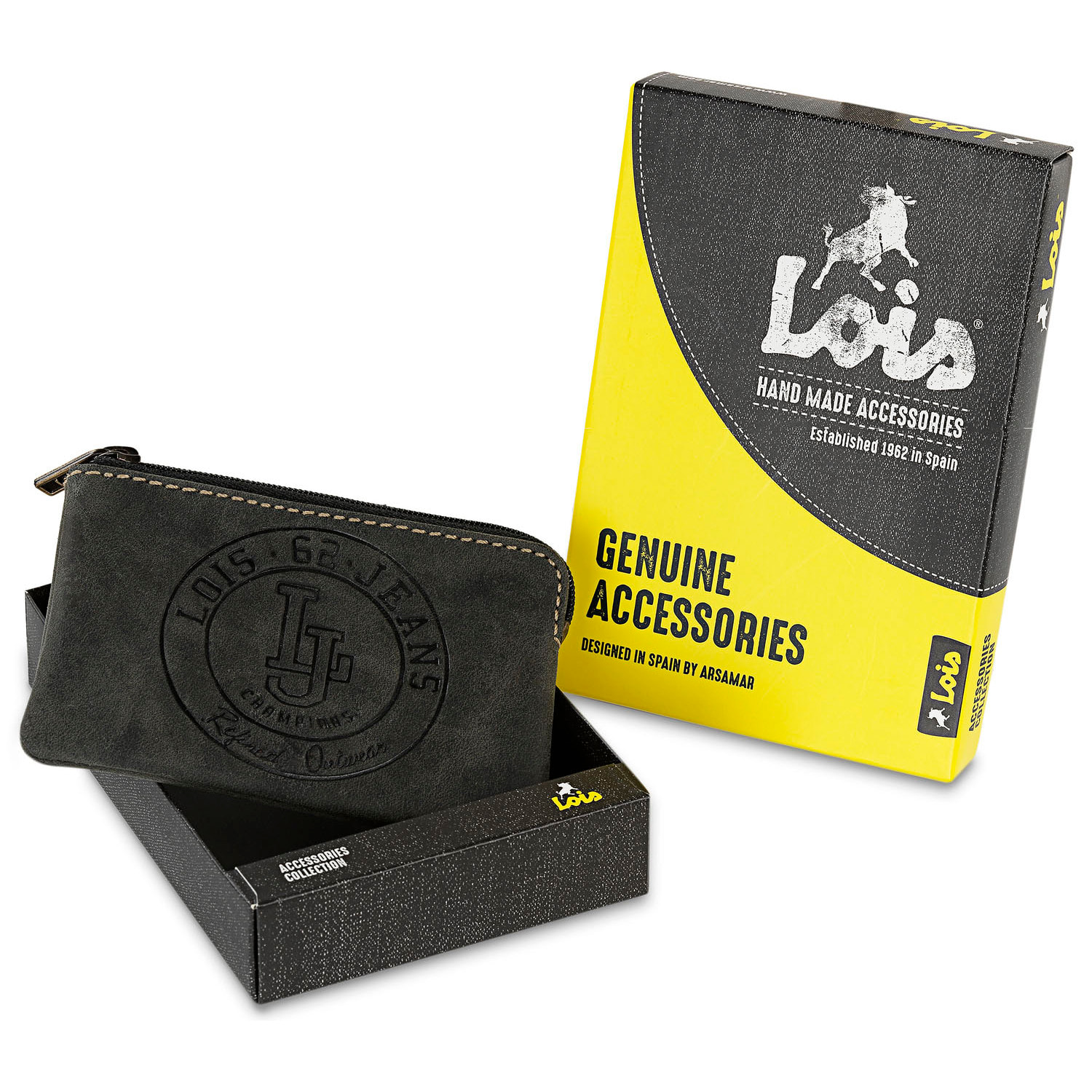 Monedero Piel Hombre Lois Brock Negro