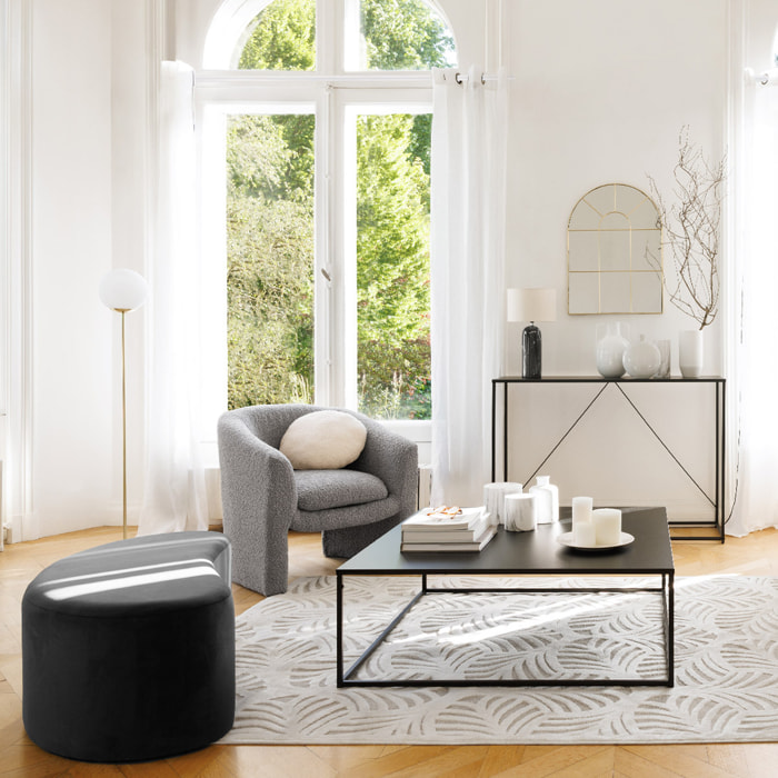 Banc "Malone" en velours 98x51cm gris foncé