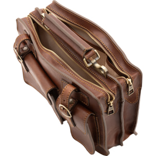 Borsa a mano  unisex In Vera pelle Made in Italy 32x23x10 cm