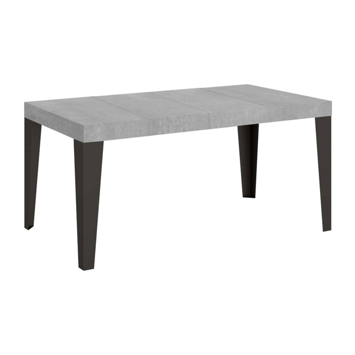 Table extensible 90x130/234 cm Flame Premium Gris Béton cadre Anthracite